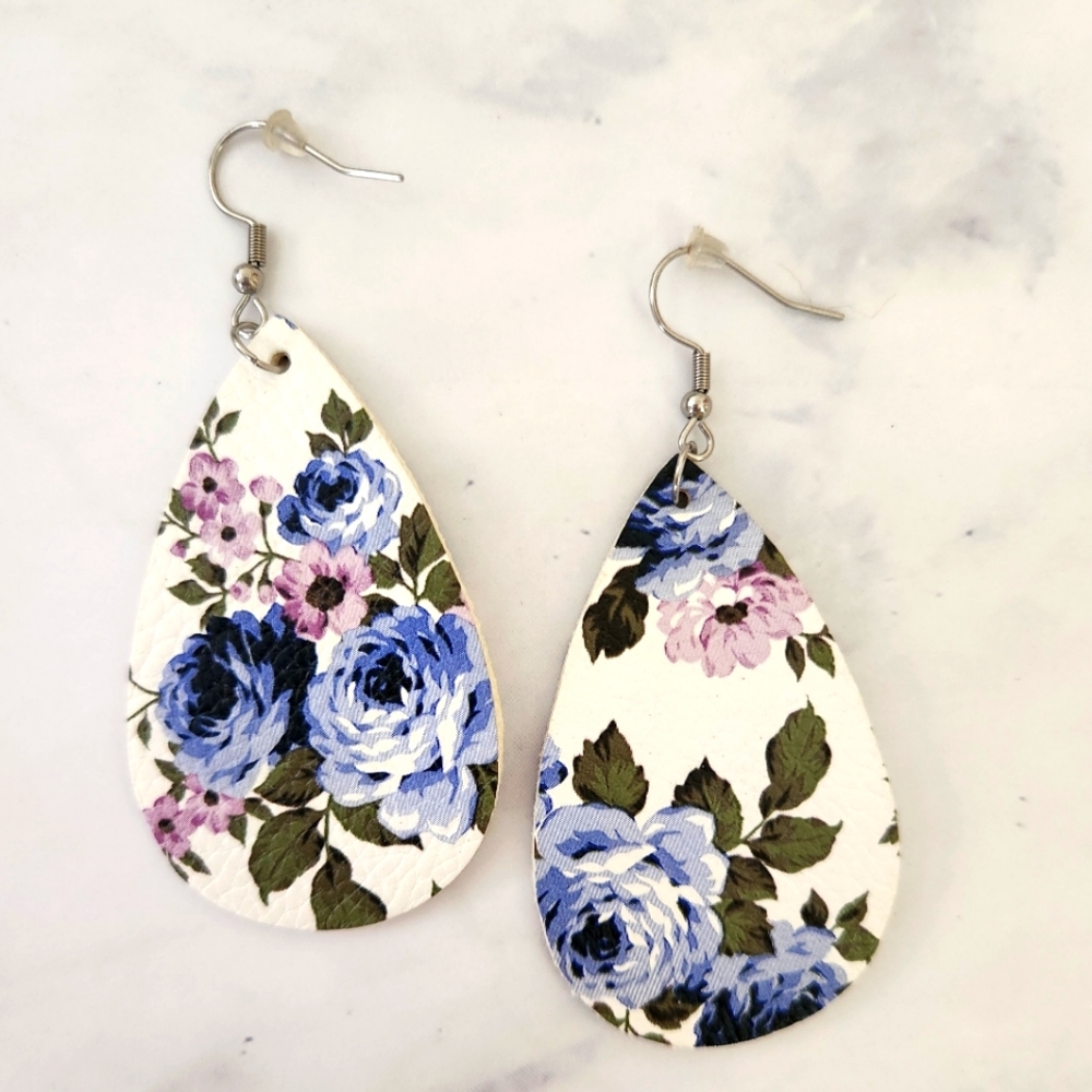 Floral Leather Earrings